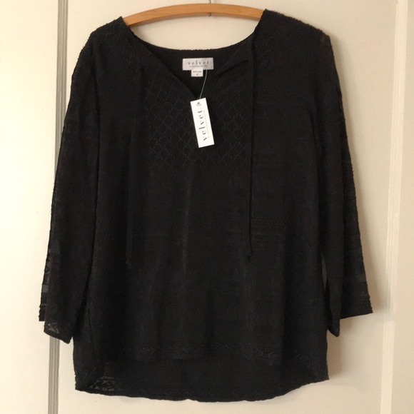 Velvet by Graham & Spencer Tops - Velvet black peasant top!